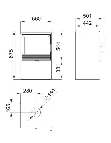 ESTUFA COLOR NEGRO BOREAL