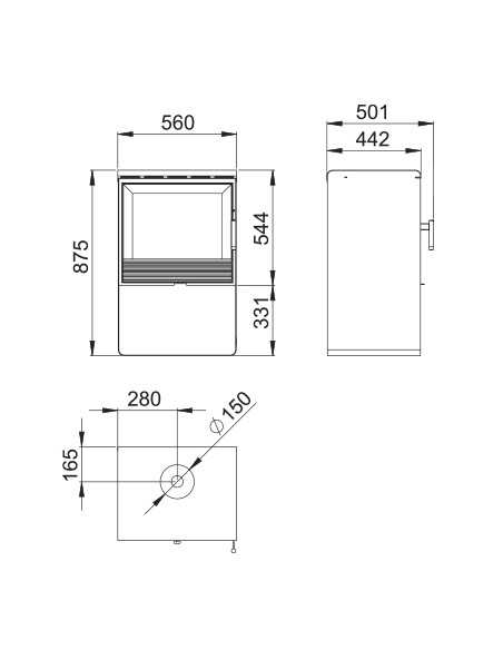 ESTUFA COLOR NEGRO BOREAL