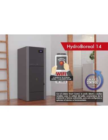 CALDERA DE PELLET COMPACTA DE 14 KW COLOR GRIS BOREAL