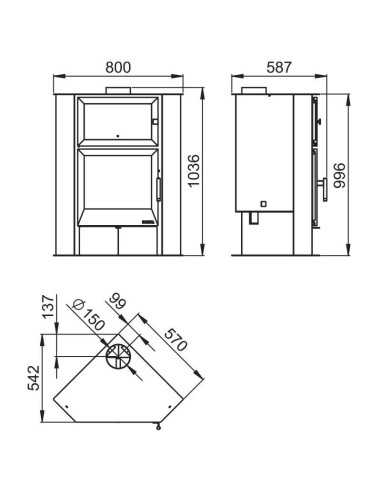 ESTUFA RINCÓN CON HORNO BOREAL
