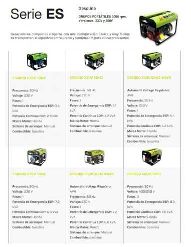 Generador Gasolina ES4000 Manual PRAMAC