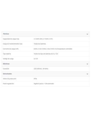 CARGADOR INTELINGENTE INVERCAR 3800 DE SOLTER