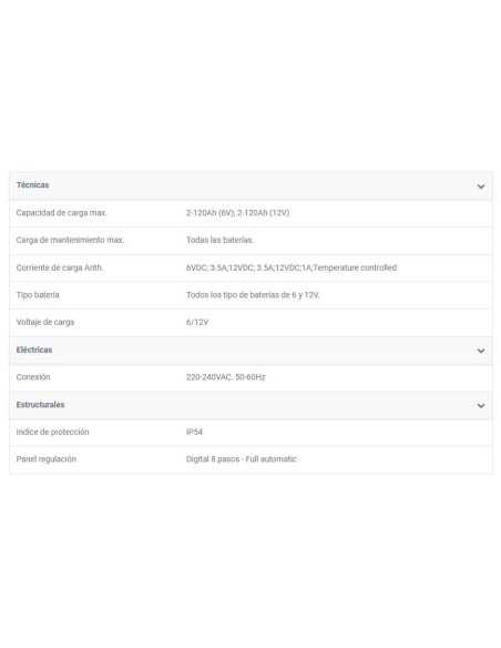 CARGADOR INTELINGENTE INVERCAR 3800 DE SOLTER