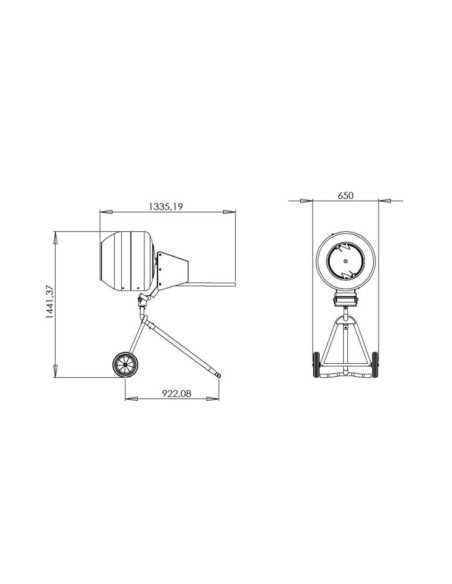 Hormigonera Eléctrica ALTRAD CAMAC SILENCIOSA TRIPODE MIX125, 125 LI