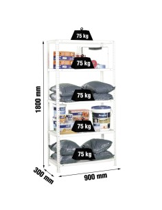 Estantería SIMONCLASSICS Advantage Kit 5/300 blanco | Estantería metálica SimonRack para cargas de 300 kg 2
