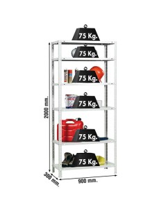 Estantería SIMONCLASSICS Advantage 6/300 Blanco 2000x900x300 | Estantería metálica SimonRack para cargas de 300 kg