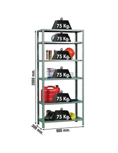 Estantería SIMONRACK Advantage 6/300 Gris 2000x900x300 2