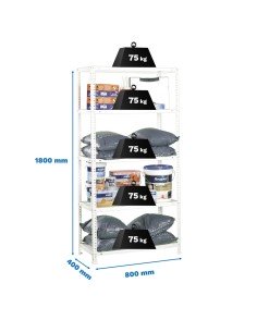 Estantería SIMONCLASSICS Advantage Mini 5/400 Gris 1800x800x400 | Estantería metálica SimonRack para cargas de 300 kg 2