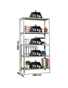 Estantería SIMONRACK Advantage Plus 5/400 Gris 2000x1000x400