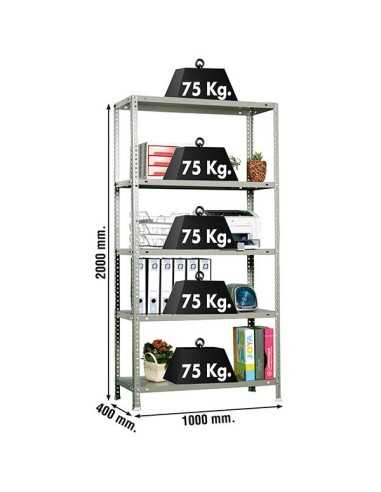 Estantería SIMONRACK Advantage Plus 5/400 Gris 2000x1000x400