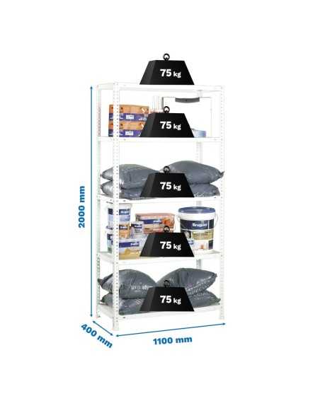 Estantería SIMONRACK Advantage SUPERPlus 5/400 Blanco 2000x1100x400