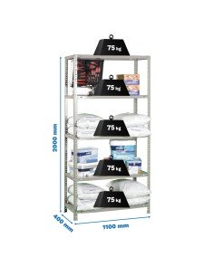 Estantería SIMONRACK Advantage SUPERPlus 5/400 Gris 2000x1100x400 2