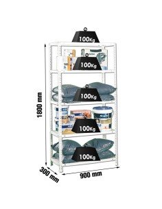 Estantería SIMONCLASSICS Comfort 5/300 Blanco 1800x900x300 | Estantería metálica SimonRack para cargas de 300 kg