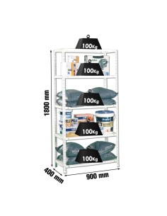 Estantería SIMONCLASSICS Comfort 5/400 Blanco 1800x900x400 | Estantería metálica SimonRack para cargas de 300 kg