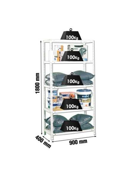 Estantería SIMONCLASSICS Comfort 5/400 Blanco 1800x900x400 | Estantería metálica SimonRack para cargas de 300 kg