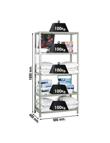 Estantería SIMONCLASSICS Comfort 5/400 Gris 1800x900x400 | Estantería metálica SimonRack para cargas de 300 kg