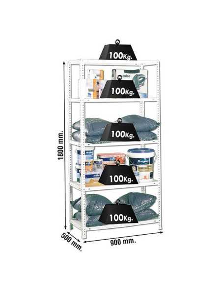 Estantería SIMONRACK Confort 5/500 Blanco 1800x900x500