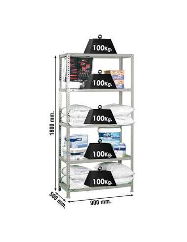 Estantería SIMONCLASSICS Comfort 5/500 Gris 1800x900x500 | Estantería metálica SimonRack para cargas de 300 kg
