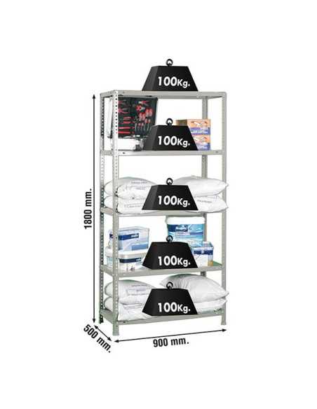 Estantería SIMONCLASSICS Comfort 5/500 Gris 1800x900x500 | Estantería metálica SimonRack para cargas de 300 kg