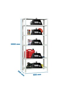 Estantería SIMONRACK Confort 6/300 Blanco 2000x900x300 2