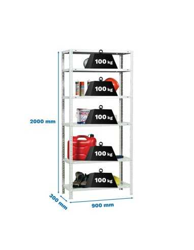 Estantería SIMONCLASSICS Comfort 6/300 Blanco 2000x900x300 | Estantería metálica SimonRack para cargas de 300 kg