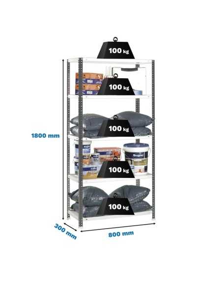 Estantería SIMONCLASSICS Comfort Mini 5/300 ANTRACITA/Blanco 1800x800x300 | Estantería metálica SimonRack para cargas de 300 kg