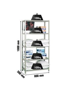 Estantería SIMONRACK Confort Mini 5/300 Gris 1800x800x300 2