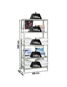 Estantería SIMONRACK Confort Mini 5/400 Gris 1800x800x400