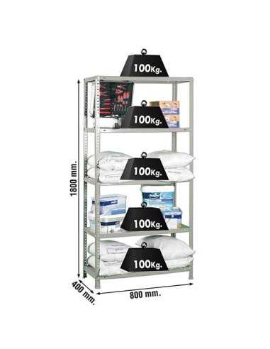 Estantería SIMONRACK Confort Mini 5/400 Gris 1800x800x400