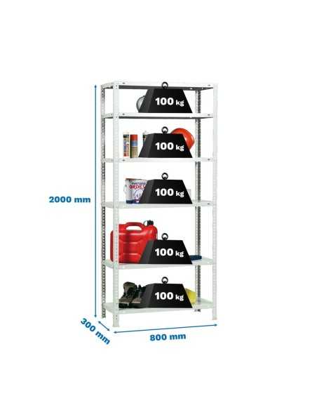 Estantería SIMONRACK Confort Mini 6/300 Blanco 2000x800x300