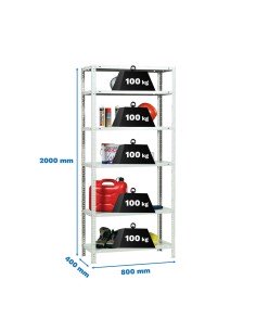 Estantería SIMONRACK Confort Mini 6/400 Blanco 2000x800x400