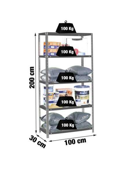 Estantería SIMONRACK Confort Plus 5/300 ANTRACITA 2000x1000x300