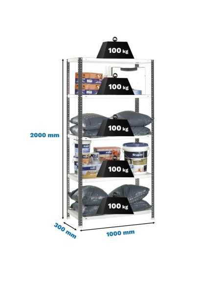 Estantería SIMONCLASSICS Comfort Plus 5/300 ANTRACITA/Blanco 2000x1000x300 | Estantería metálica SimonRack para cargas de 300 kg