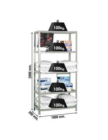 Estantería SIMONCLASSICS Comfort Plus 5/300 Gris 2000x1000x300 | Estantería metálica SimonRack para cargas de 300 kg
