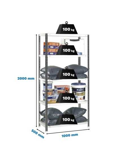 Estantería SIMONCLASSICS Comfort Plus 5/500 ANTRACITA/Blanco 2000x1000x500 | Estantería metálica SimonRack para cargas de 300 kg