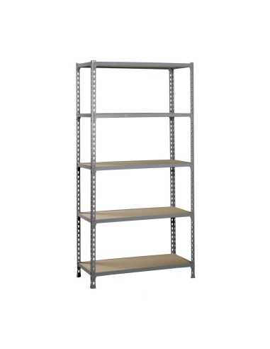 Estantería SIMONCLICK MaderClick MEGAPlus 5/400 gris/madera 2000x1200x400 | Estantería sin tornillos con baldas de madera SimonR