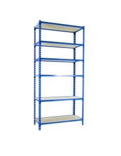 Estantería SIMONCLICK maderClick MEGAPlus 6/400 2500 azul/madera 2500x1200x400 2