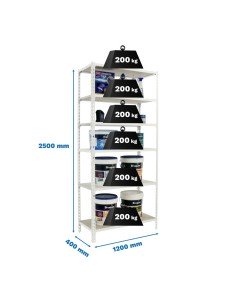 Estantería SIMONCLICK maderClick MEGAPlus 6/400 azul/naranja/madera 2500x1200x400 2