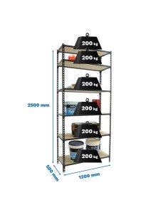 Estantería SIMONRACK MADERCLICK MEGAPlus 6/500 2500 ANTRACITA/MAD 2500x1200x500 2