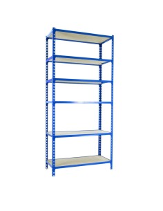 Estantería SIMONCLICK maderClick MEGAPlus 6/500 2500 azul/madera 2500x1200x500 2
