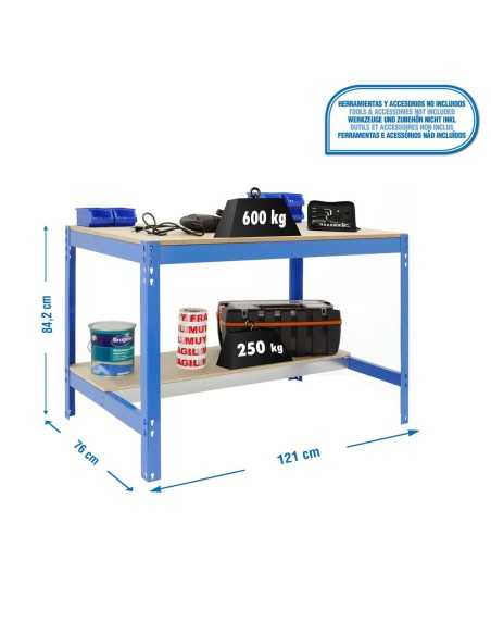 Mesa de Trabajo SIMONWORK BT0 1200x900 Gris/Madera 842x1210x910 | Mesa de trabajo SimonRack profesional y resistente