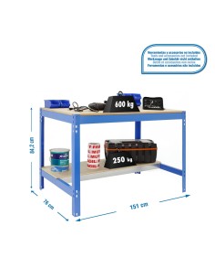 Mesa de Trabajo SIMONWORK BT0 900x600 ANTRACITA/Madera 842x910x610 | Mesa de trabajo SimonRack profesional y resistente