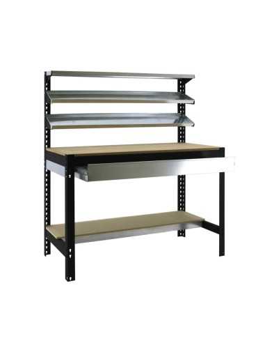 Mesa de Trabajo SIMONWORK BT1 BOX 1500 Galvanizado/Madera 1445x1510x760 | Mesa de trabajo SimonRack profesional y resistente