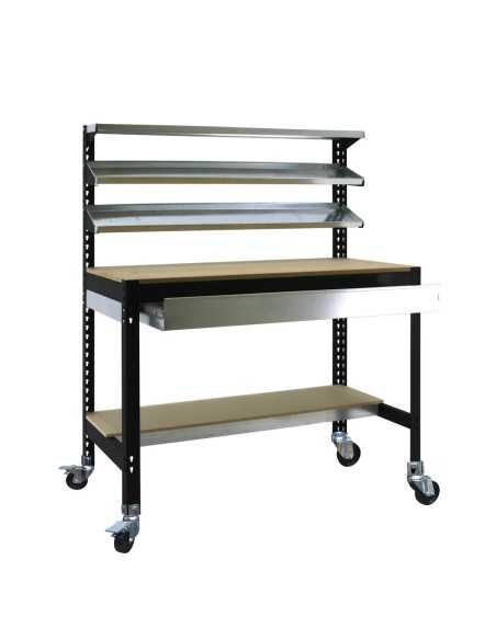 Mesa de Trabajo SIMONWORK MOBILE BT1 BOX 1500 Galvanizado/Madera 1520x1510x760 | Mesa de trabajo SimonRack profesional y resiste