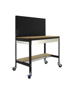 Mesa de Trabajo SIMONWORK MOBILE BT2 BOX 1200 Galvanizado/Madera 1520x1210x610 | Mesa de trabajo SimonRack profesional y resiste