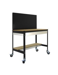 Mesa de Trabajo SIMONWORK MOBILE BT2 BOX 1200 Galvanizado/Madera 1520x1210x610 | Mesa de trabajo SimonRack profesional y resiste