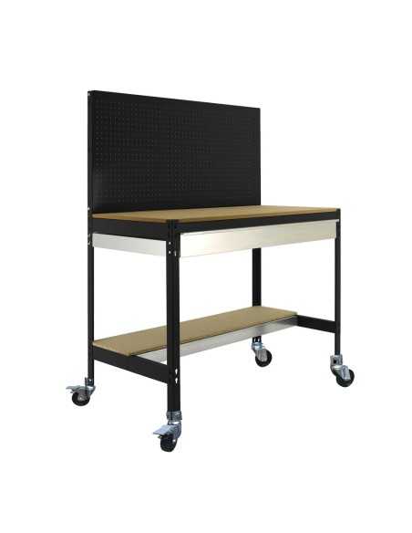 Mesa de Trabajo SIMONWORK MOBILE BT2 BOX 1200 Galvanizado/Madera 1520x1210x610 | Mesa de trabajo SimonRack profesional y resiste