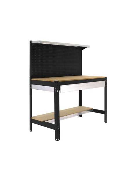 Mesa de Trabajo SIMONWORK BT3 BOX 1200 Galvanizado/Madera 1445x1210x610 | Mesa de trabajo SimonRack profesional y resistente