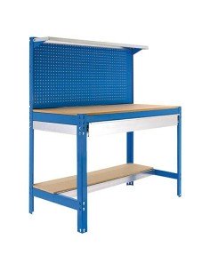 Mesa de Trabajo SIMONWORK MOBILE BT3 BOX 1200 Azul/Madera 1520x1210x610 | Mesa de trabajo SimonRack profesional y resistente