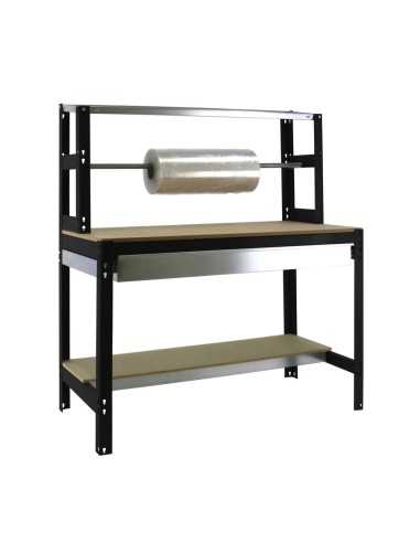 Mesa de Trabajo SIMONWORK BT4 BOX 1200 Galvanizado/Madera 1445x1210x760 | Mesa de trabajo SimonRack profesional y resistente